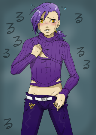 Woman purple hair purple shirt - a purple shirt free wallpaper for mobile