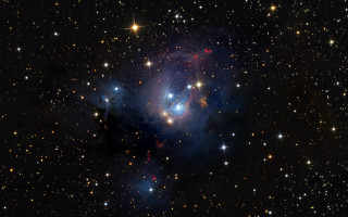 Large star cluster blue red 3 - large star cluster in the sky free wallpaper