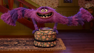 Purple monster smile stool room - its face free wallpaper