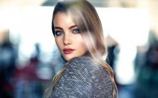 Woman blueeyes longhair suitjacket fan - american barbizon school free wallpaper for desktop