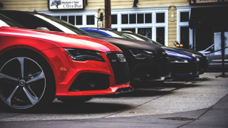 Parked cars street corner building - parked free wallpaper