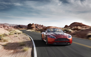 Red sports car desert road 9 - a desert road free wallpaper