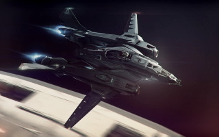 Futuristic fighter jet rocket space - star citizen halo free wallpaper