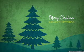 Green christmas card tree merry - merry free wallpaper