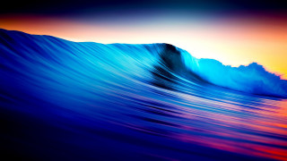Wave sunset ocean colorful sky - sunrise time free wallpaper