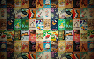 Posters advertisements wall diverse people - same free wallpaper for desktop