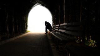 Tunnel bench stand moon city - a light free wallpaper