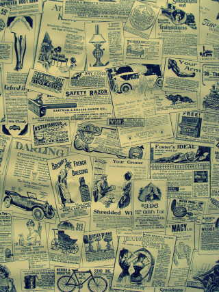 Newspaper ads bike pile side - free retro wallpaper for mobile
