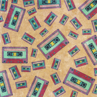 Old school cassette tapes yellow - free aesthetic wallpaper for tablet