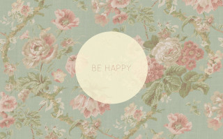 Floral wallpaper be happy pattern - a floral pattern free wallpaper for desktop
