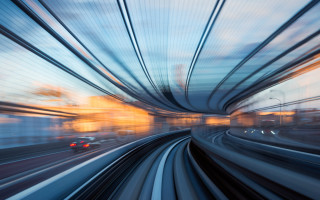Train track blurry car building - motion blur free wallpaper