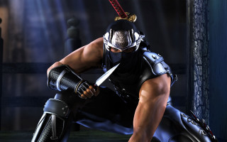 Man black outfit sword helmet - his head and a sword free wallpaper