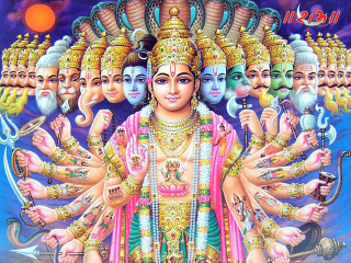 Hindu god many hands painting - a painting of a hindu god free wallpaper