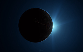 Bright sun dark planet space - a bright sun free wallpaper