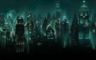 City night lights smoke birds - harlem renaissance free wallpaper