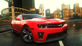 Red car tokyo cityscape bridge - unreal engine 5 free wallpaper