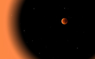 Red moon stars black background - a red moon free wallpaper