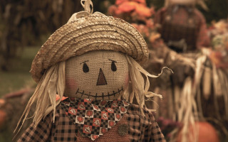 Scarecrow doll straw hat plaid - a straw hat free wallpaper
