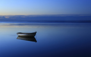 Boat reflection sunset beach ocean - tranquil free wallpaper