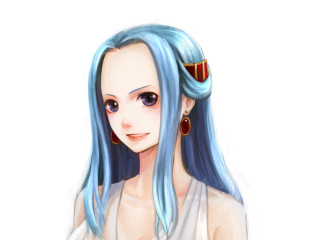 Woman blue hair big earrings - rpg portrait free wallpaper