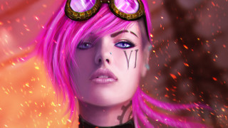 Pink hair goggles fire magic - charlie bowater free wallpaper for desktop