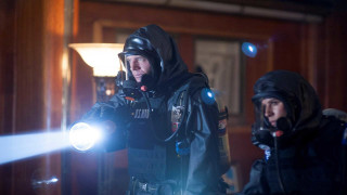 Man black jacket flashlight hooded - his hand and a man free wallpaper