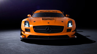 Mercedes sportscar headlights hood up - the hood free wallpaper