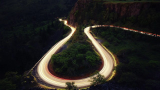 Night road mountain forest longexposure - long exposure free wallpaper for desktop