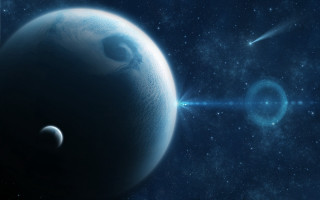 Space planet stars blue light - blue light free wallpaper