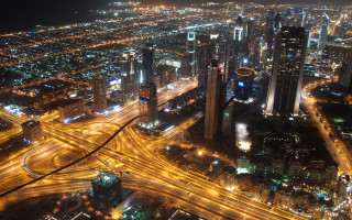 City night traffic lights architecture - traffic free wallpaper