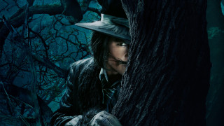 Creepy man hiding forest moon - a man in a hat free wallpaper