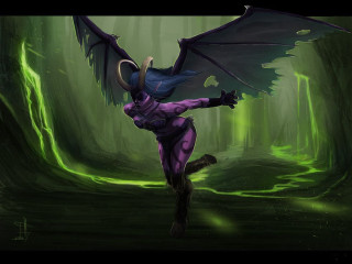 Woman dragon body wings forest - a dragon like body free wallpaper
