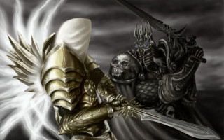 Knight demon swords skull fantasy - the other side free wallpaper