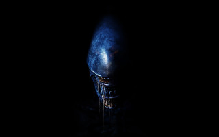 Blue alien head dark light - alien free wallpaper