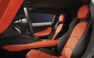 Red leather interior black leather - wheel and dashboard free wallpaper