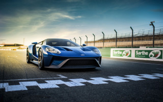 Blue sports car race track 16 - sunrise time free wallpaper