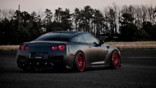 Black sports car red rims 9 - red rim free wallpaper