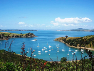 Bay boats hills trees bushes - antoine ignace melling free wallpaper