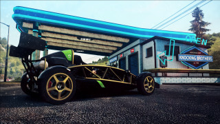 Car parked gasstation night starry - a gas station free wallpaper for desktop