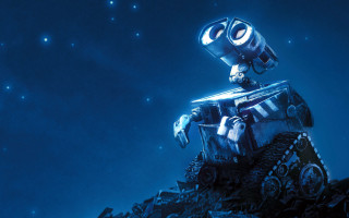 Robot mountain sky stars blue - a robot free wallpaper for desktop