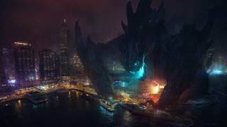 City monster structure water night - chris cold free wallpaper