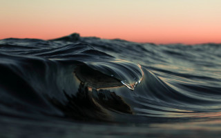 Wave breaking sunset pink sky - sky in the background free wallpaper