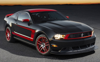 Black mustang red stripes dusk - red stripe free wallpaper