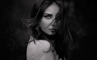 Woman longhair white shirt black - a white shirt free wallpaper for desktop