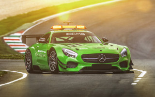 Green mercedes sports car race - a race track free wallpaper