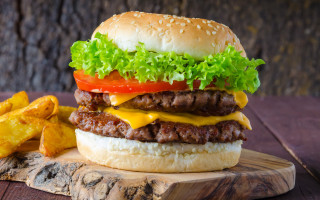 Hamburger lettuce tomato cheese sauce - a hamburger free wallpaper