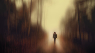 Forest path foggy horizon digital - a path in a forest free wallpaper