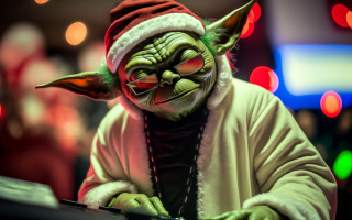 Yoda santa laptop christmas fur - solo free wallpaper