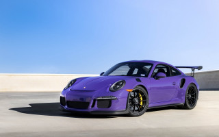 Purple porsche gtr parking lot - a sky background and a building in the background free wallpaper for desktop