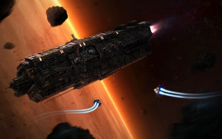 Space station red planet bright - christopher balaskas free wallpaper